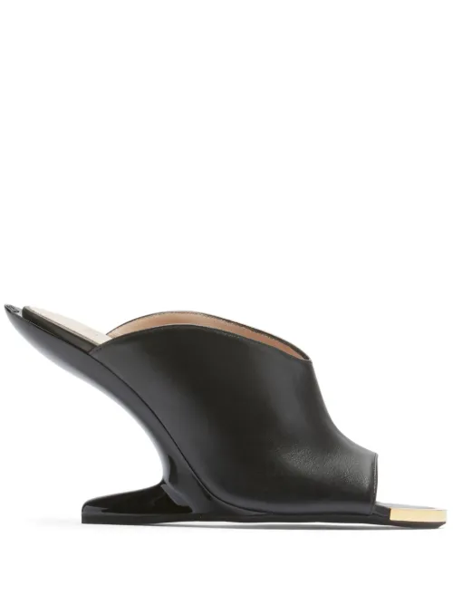 Mules en cuir à plaque logo 100 mm - Nº21 - Modalova