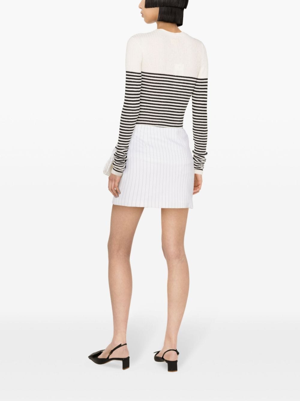 Shop N°21 Striped Ribbed-knit Jumper In White