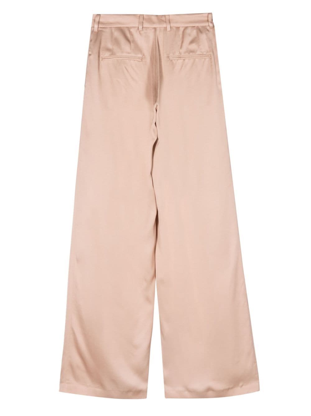 Shop N°21 High-waist Palazzo Satin Trousers In Pink