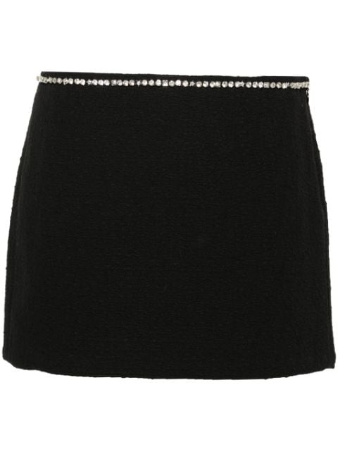 Nº21 crystal-embellished bouclé mini skirt