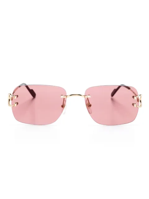 Cartier Eyewear lentes de sol con armazón rectangular y placa del logo