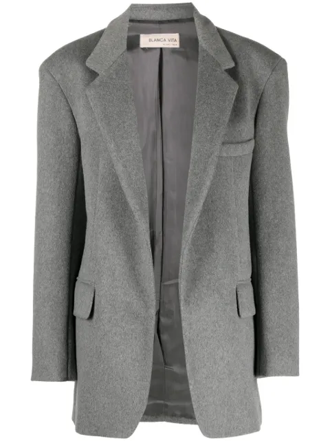 Blanca Vita notched-lapels mélange-effect blazer