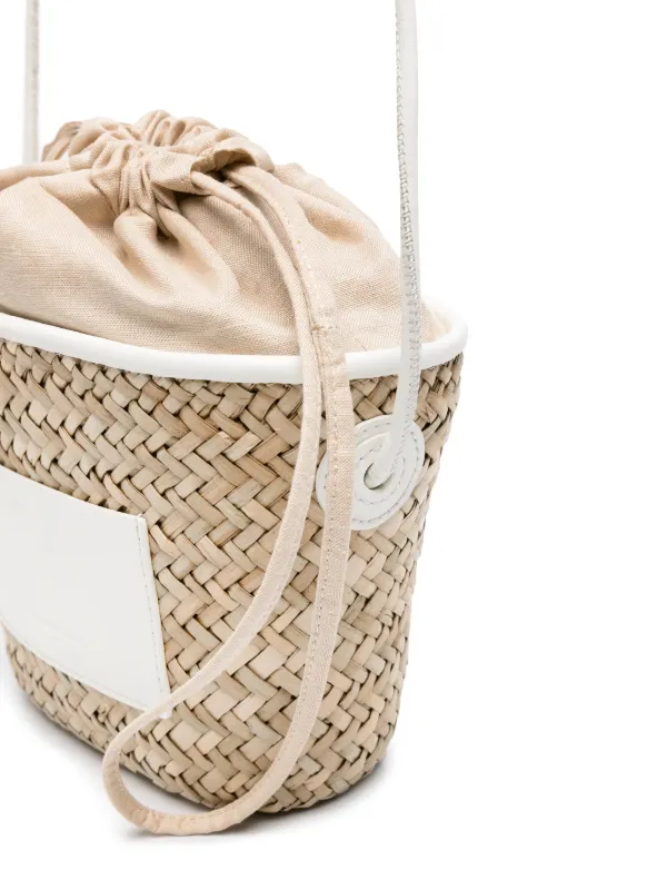 Claudie Pierlot Small Straw Basket Bucket Bag Neutrals FARFETCH NZ