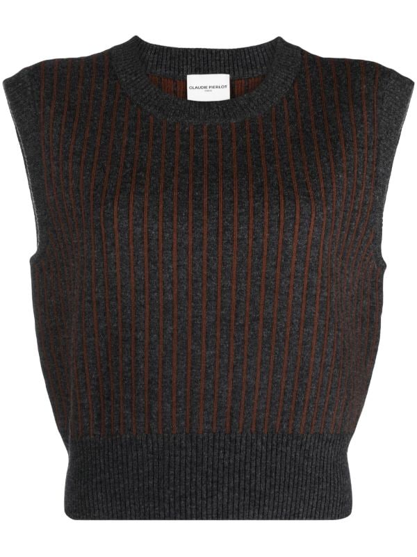 Claudie Pierlot Striped round neck Vest Farfetch