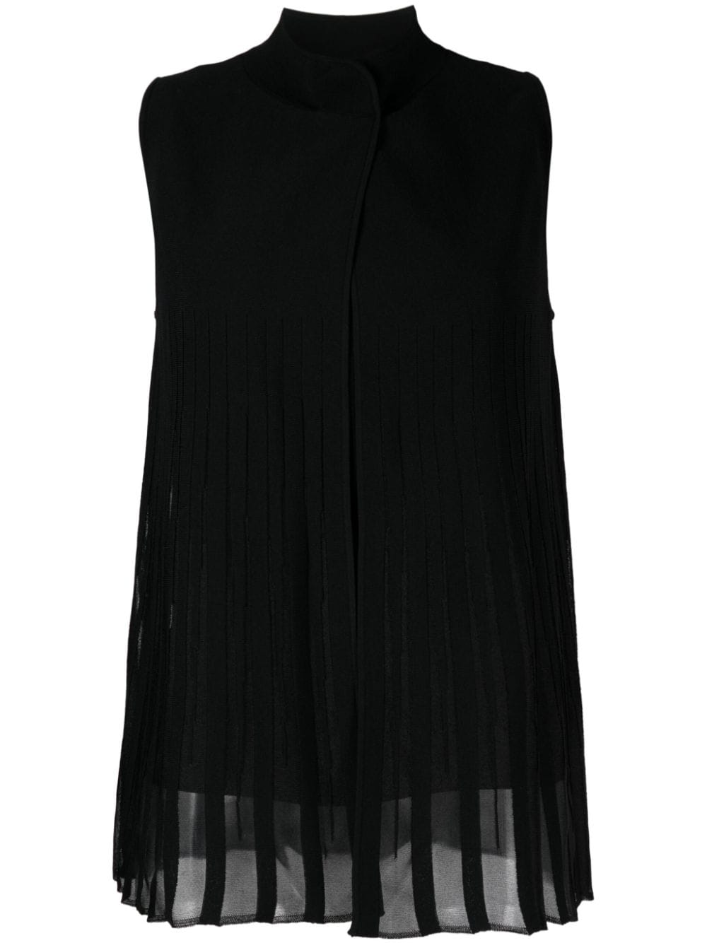 Claudie Pierlot Semi-sheer Fine-ribbed Top In Black