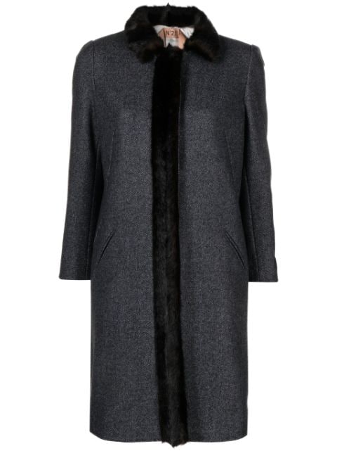 Nº21 faux-shearling midi coat