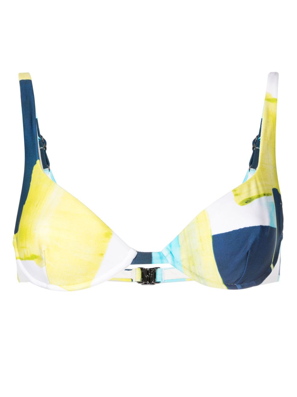 Lenny Niemeyer abstract-pattern print clasp-fastening bikini top - Blue