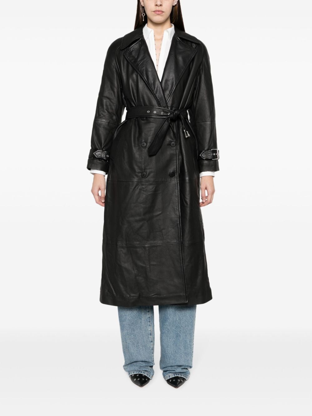 S.W.O.R.D 6.6.44 belted leather jacket - Zwart