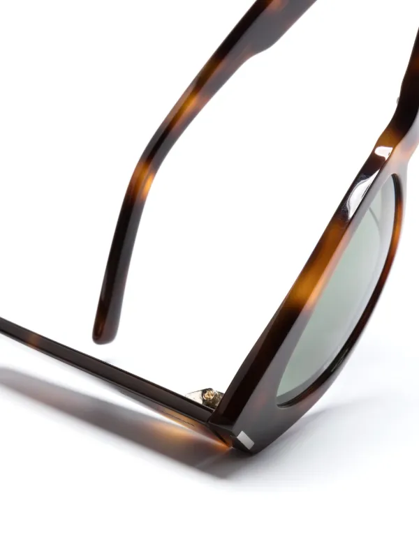 Saint Laurent Eyewear Bold Geo oval-frame Sunglasses Brown