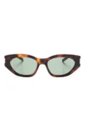 Saint Laurent Eyewear Bold Geo oval-frame sunglasses - Brown