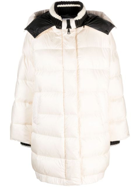 ERMANNO FIRENZE  knitted-collar quilted oversized coat