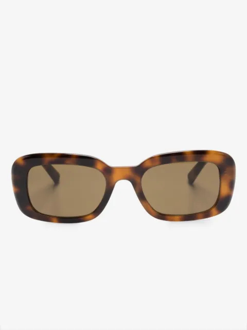 Saint Laurent Eyewear lunettes de soleil rectangulaires à effet écailles de tortue