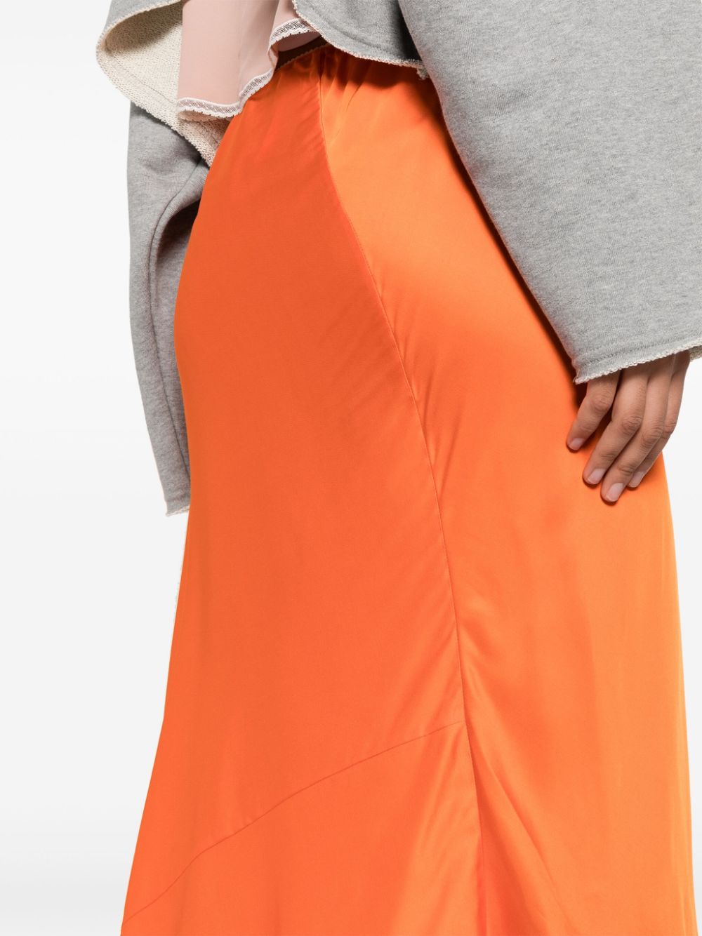 Shop N°21 A-line Satin Skirt In Orange