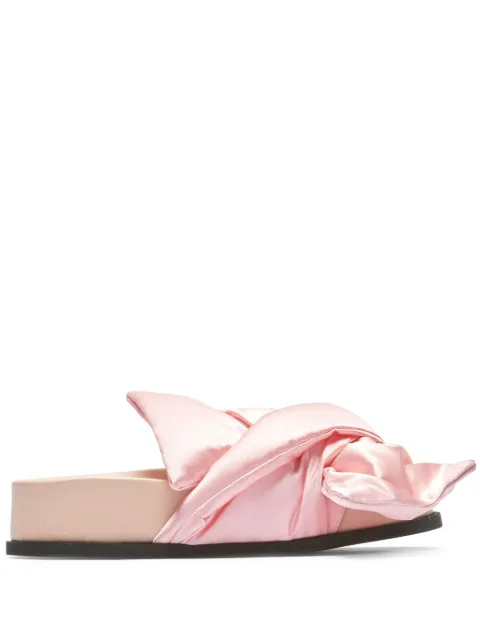 Nº21 bow silk-satin platform sandals