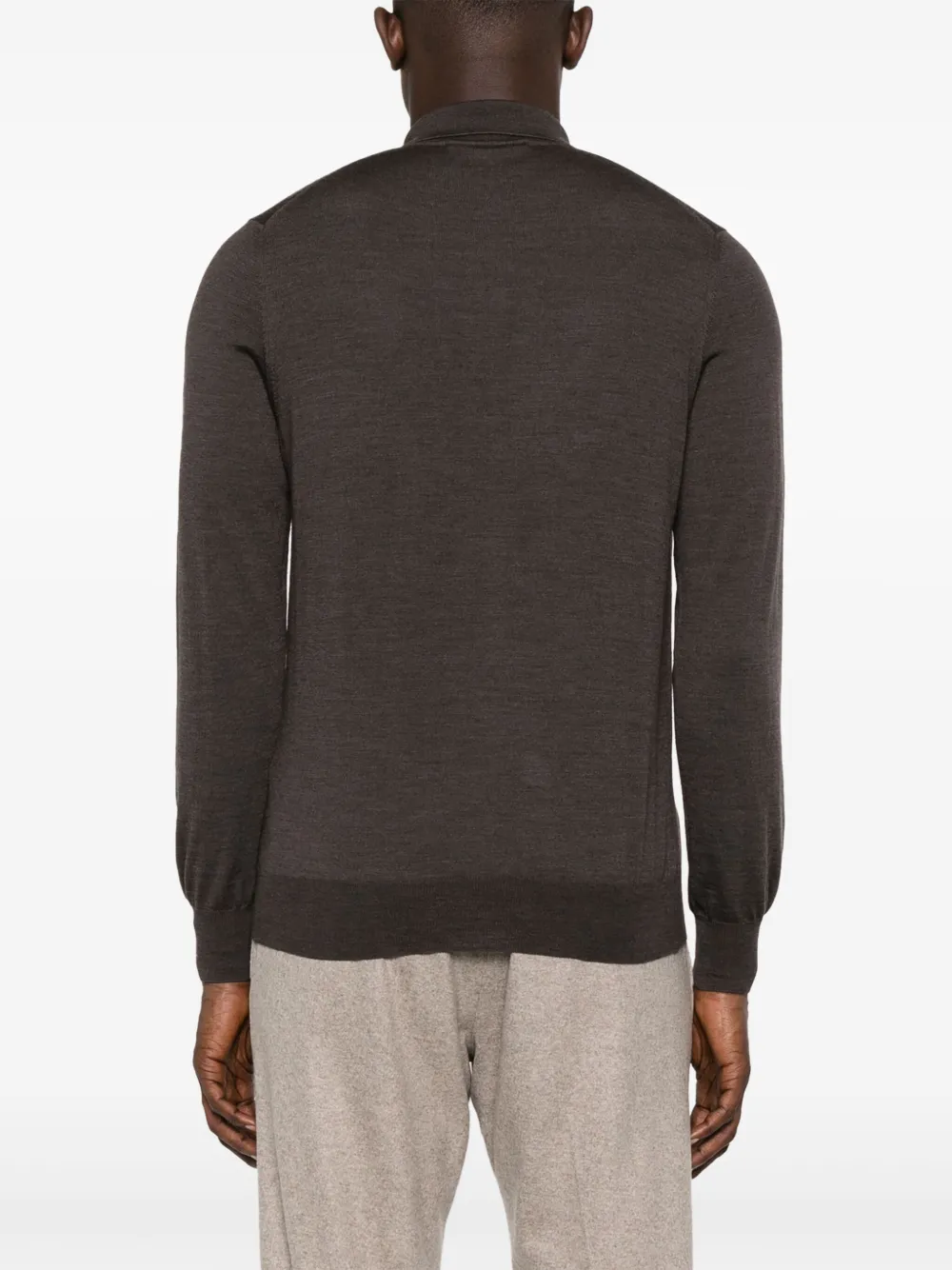 Tagliatore Poloshirt met knoopsluiting Bruin