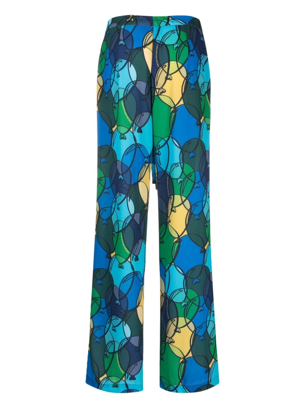 alessandro enriquez balloon-print palazzo pants - Blauw