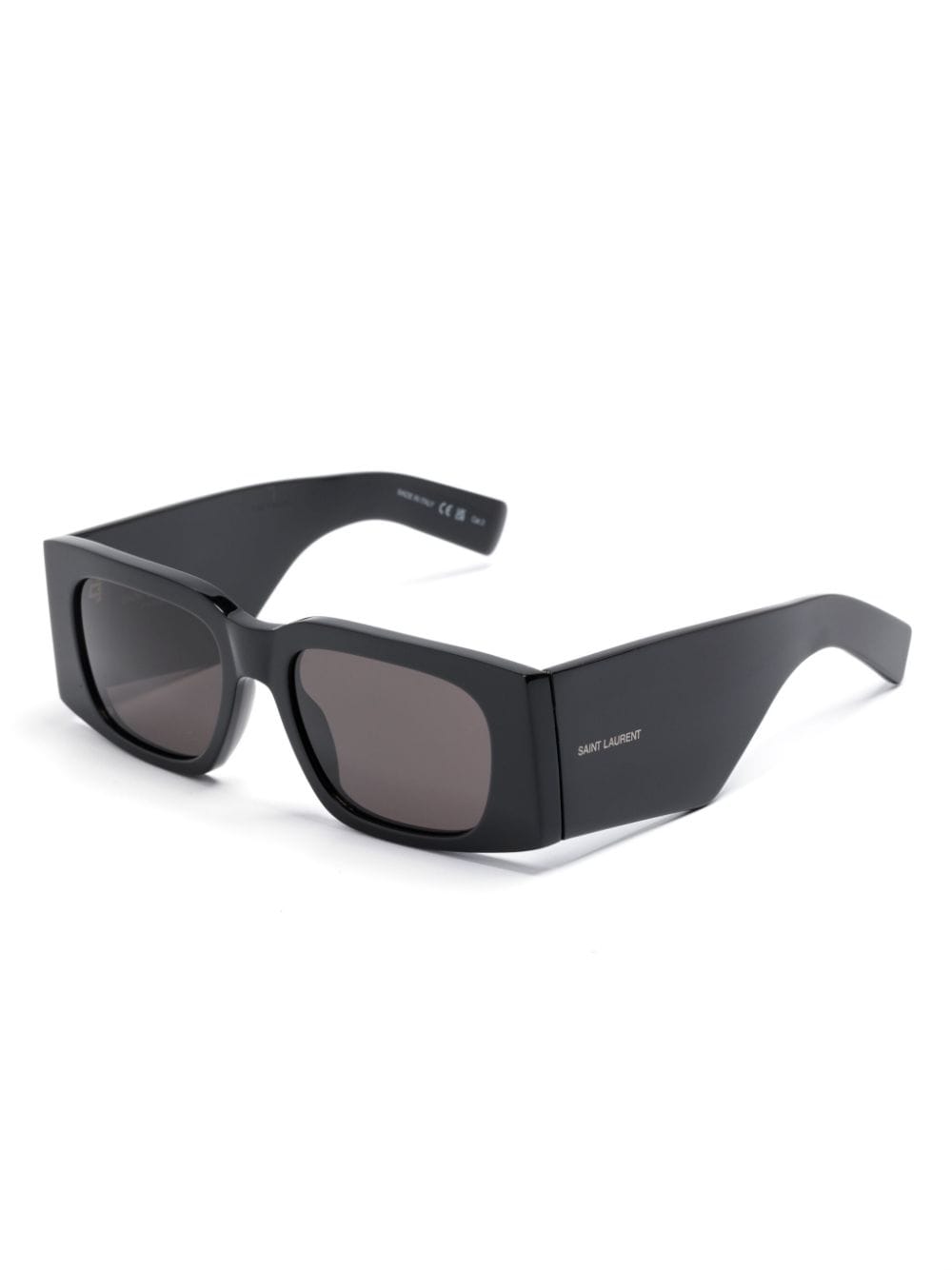 Saint Laurent Eyewear polished-effect square-frame sunglasses - Zwart