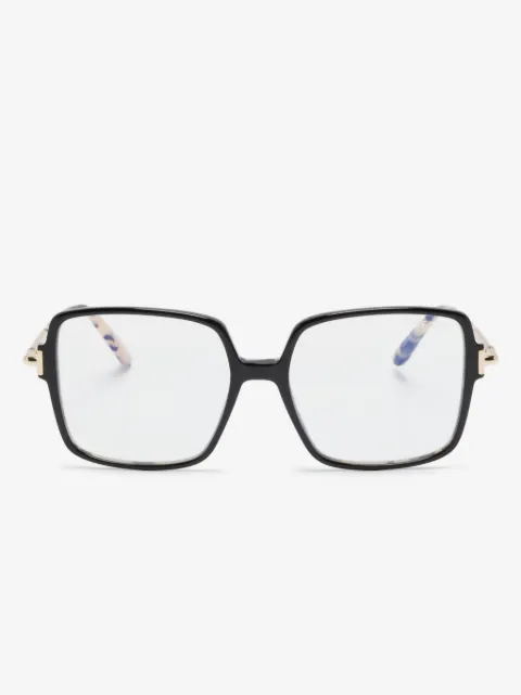 TOM FORD Eyewear Armação de óculos quadrada efeito tartaruga