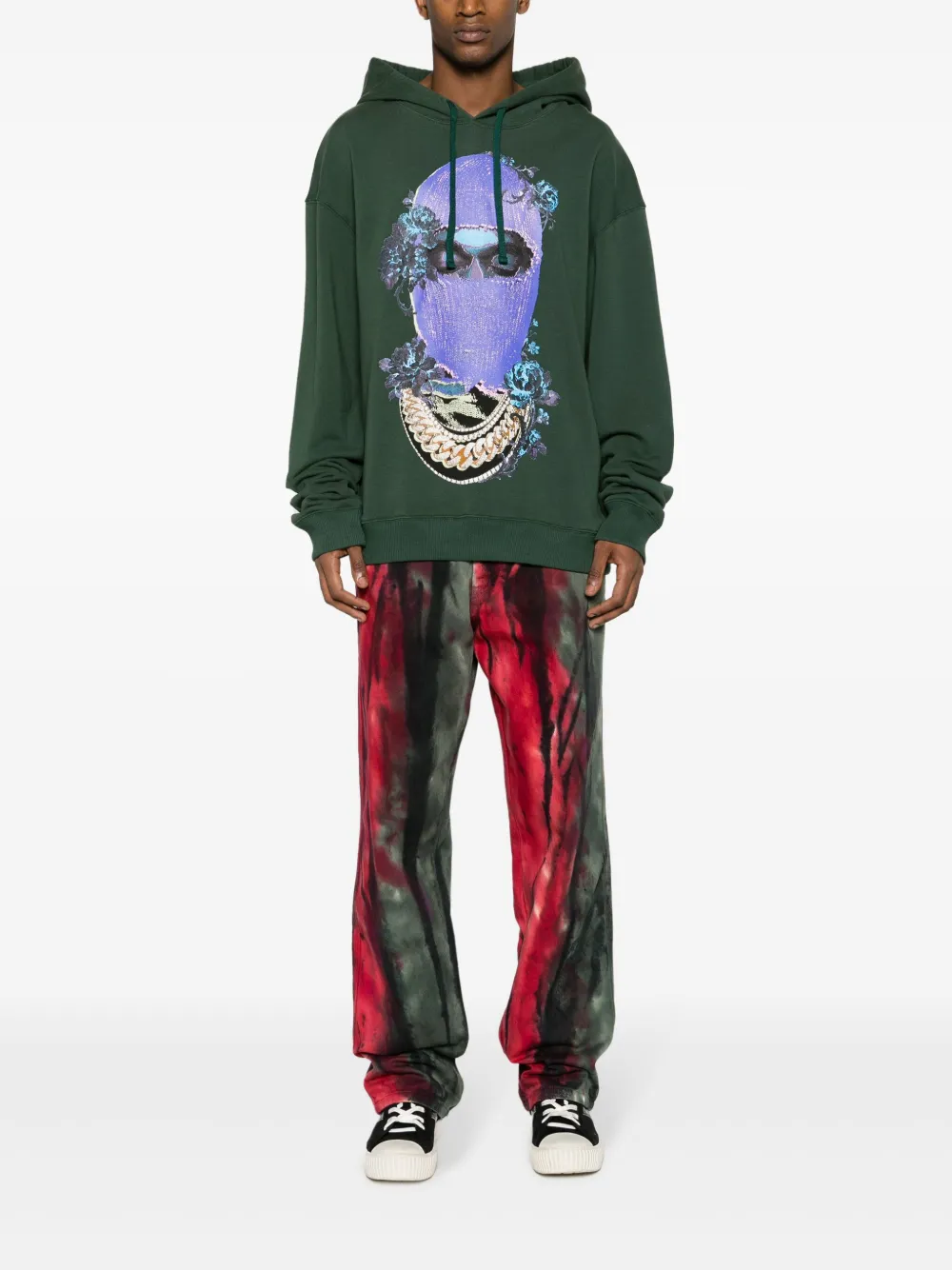 Ih Nom Uh Nit Mask Black Roses cotton hoodie - Groen