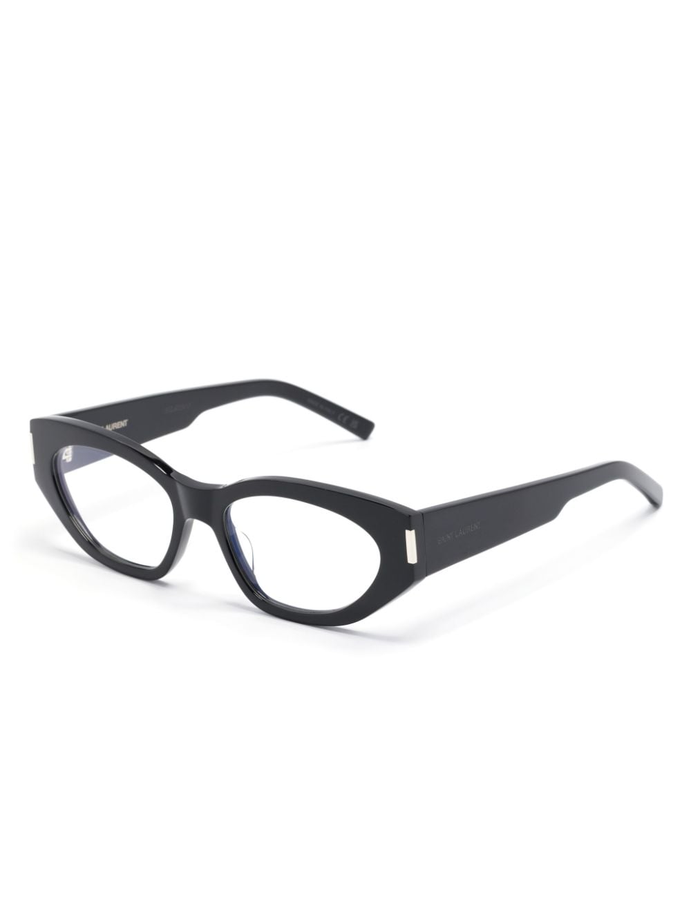 Shop Saint Laurent Polished-effect Cat-eye Glasses In Schwarz