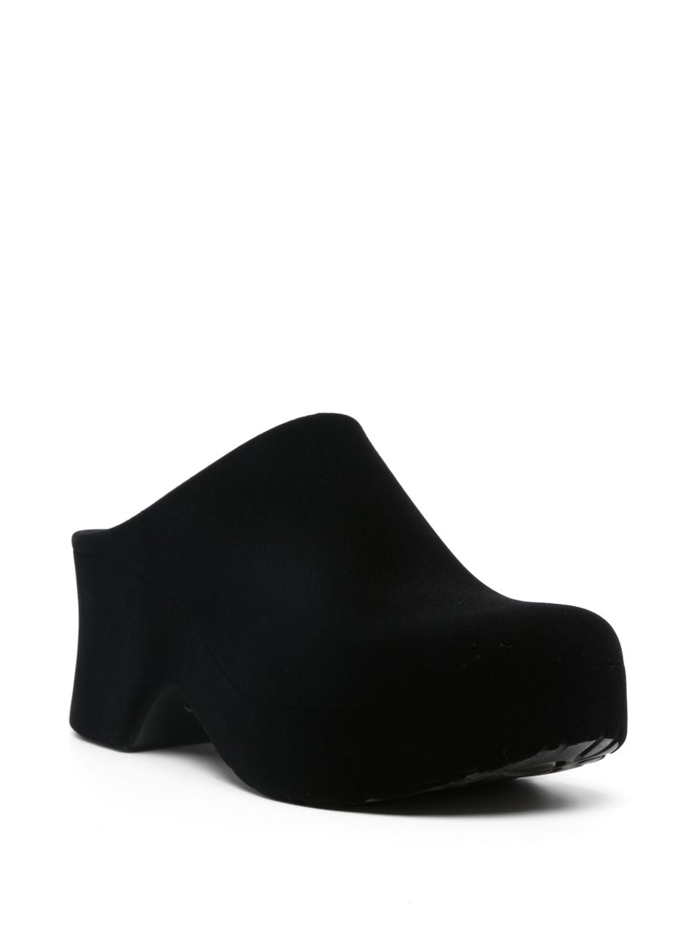 Shop Loewe Terra 90mm Velvet Clogs In Black
