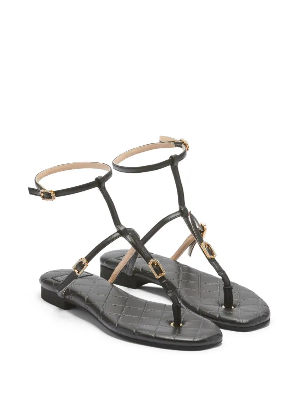 Nº21 crystal-embellished Buckle Leather Sandals | Black | FARFETCH RO
