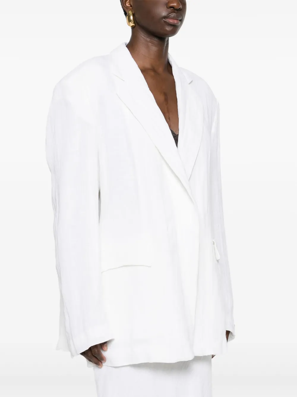 Shop N°21 Creased Open-front Blazer In White