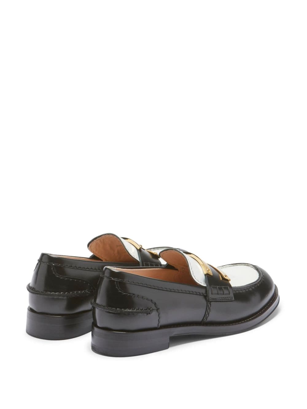 Shop N°21 Logo-plaque Two-tone Loafers In Black