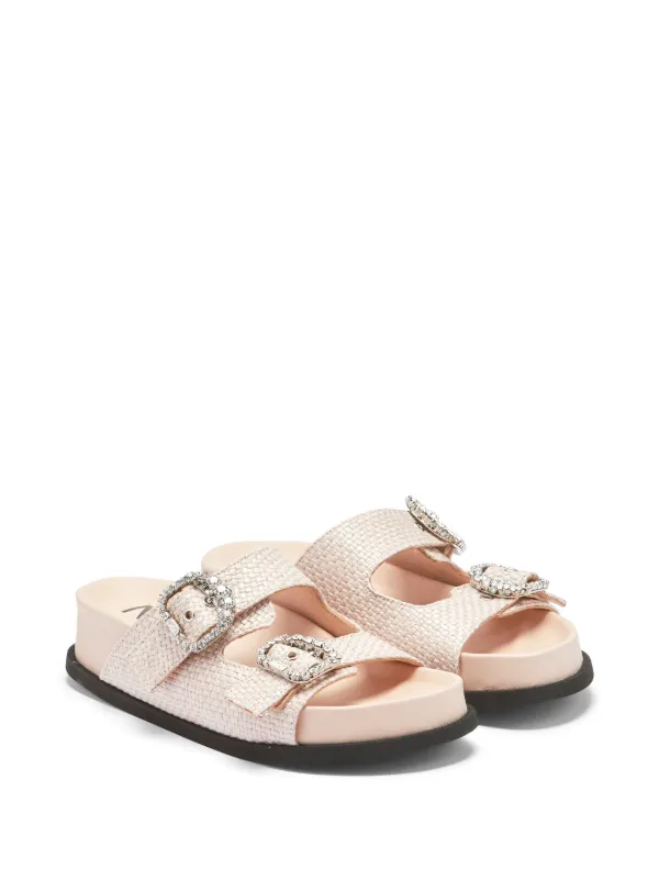 Nº21 crystal-embellished Buckle Woven Slides | Neutrals | FARFETCH CA