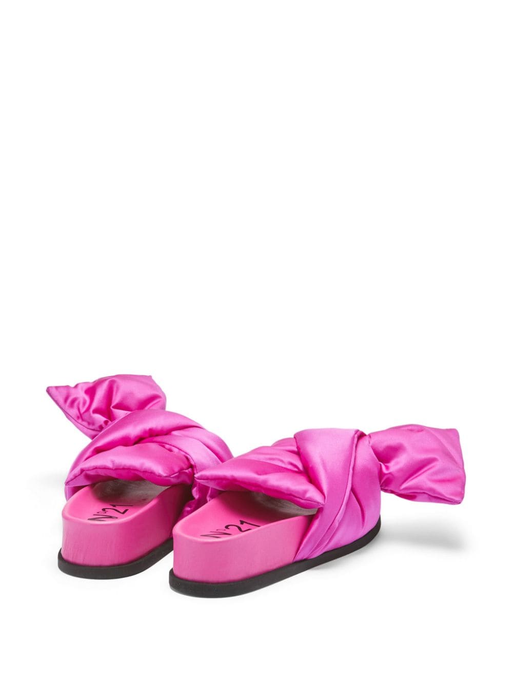Shop N°21 Bow Silk-satin Platform Sandals In Pink