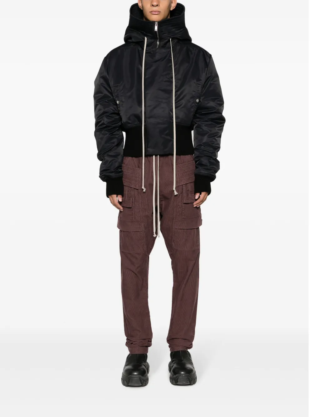 Rick Owens hooded padded jacket - Zwart
