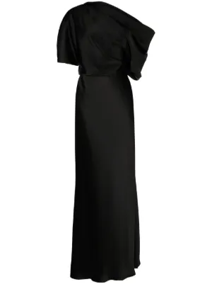 knee length dresses for ladies Mikado One-Shoulder Dress Ivory / 4