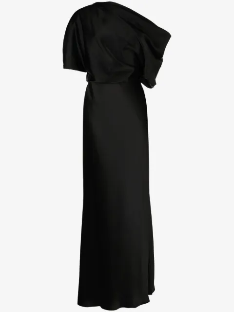 Amsale off-shoulder draped-detail gown