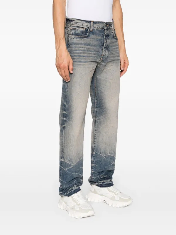 AMIRI Releaseヘム ストレートジーンズ | ブルー | FARFETCH JP