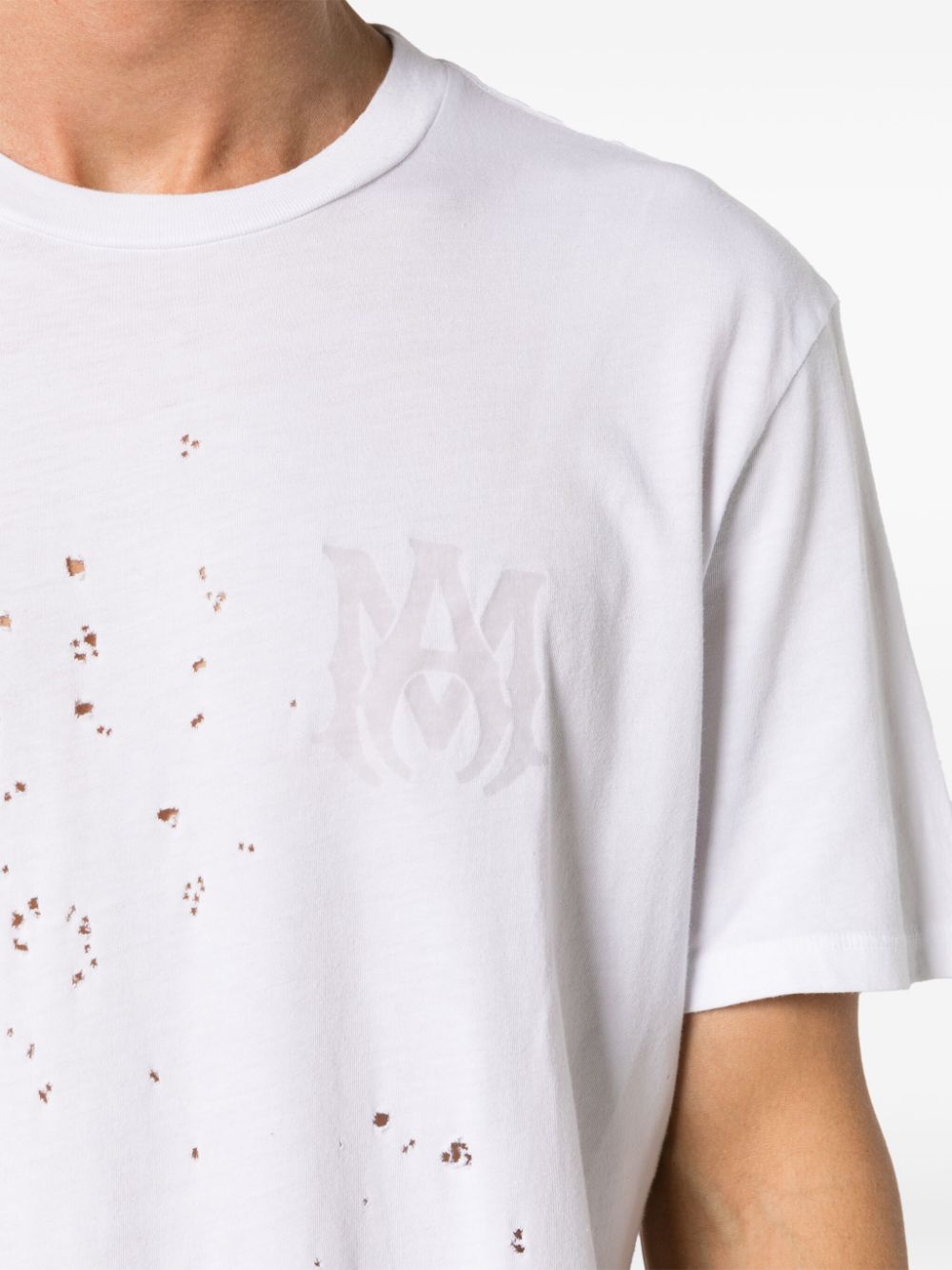 Shop Amiri Core Shotgun Distressed T-shirt In White