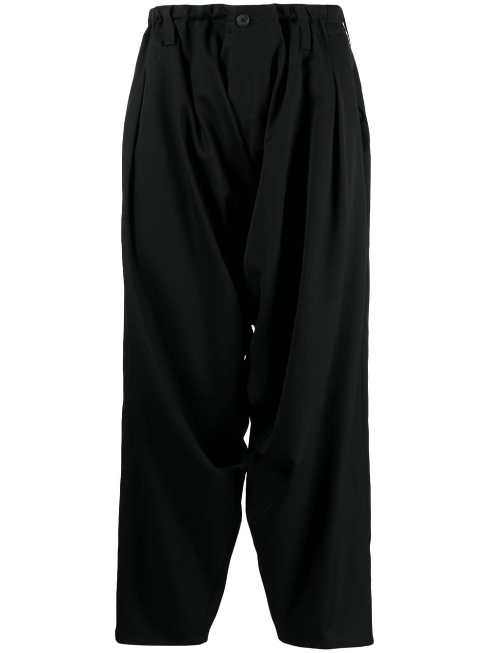 Yohji Yamamoto Pleat-detail Tapered Trousers In Black | ModeSens