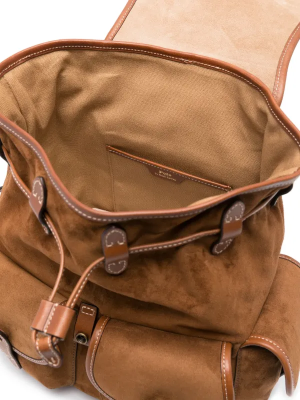 Polo Ralph Lauren Bellport Suede Backpack | Brown | FARFETCH OM