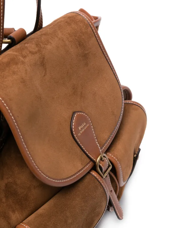 Polo Ralph Lauren Bellport Suede Backpack | Brown | FARFETCH OM