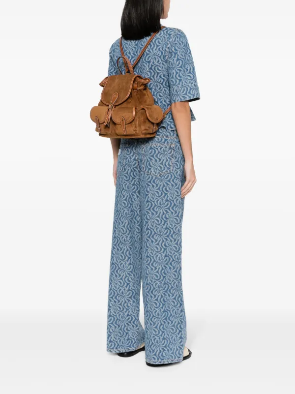 Polo Ralph Lauren Bellport Suede Backpack | Brown | FARFETCH OM