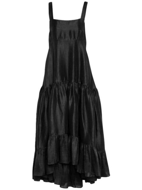AZEEZA Griffon pleated silk maxi dress
