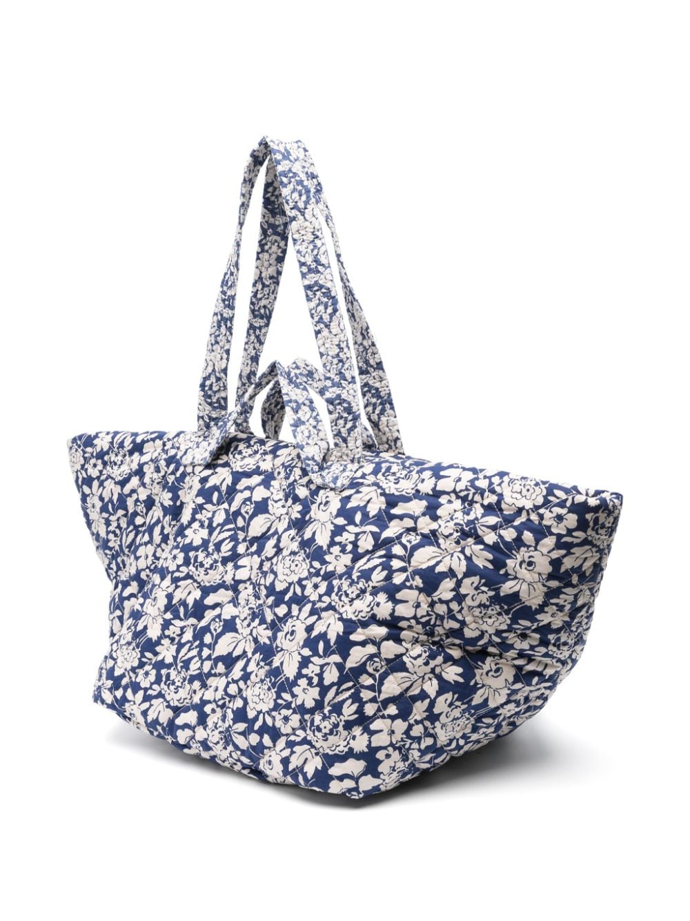 Shop Polo Ralph Lauren Floral-print Quilted Tote Bag In Blue