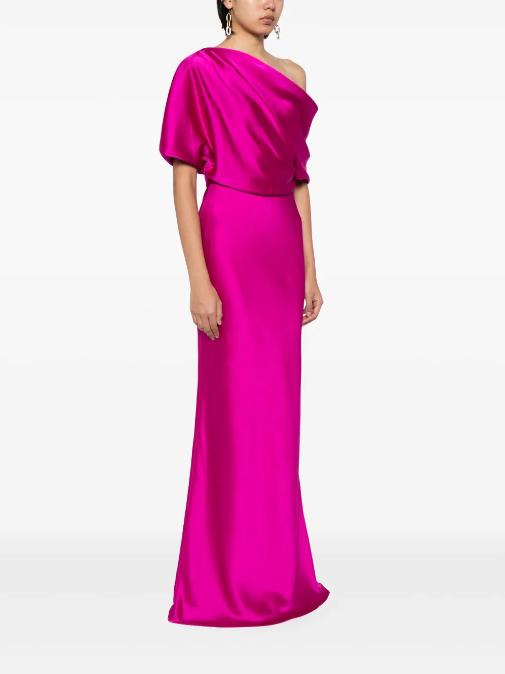 Amsale Off-shoulder avondjurk Paars