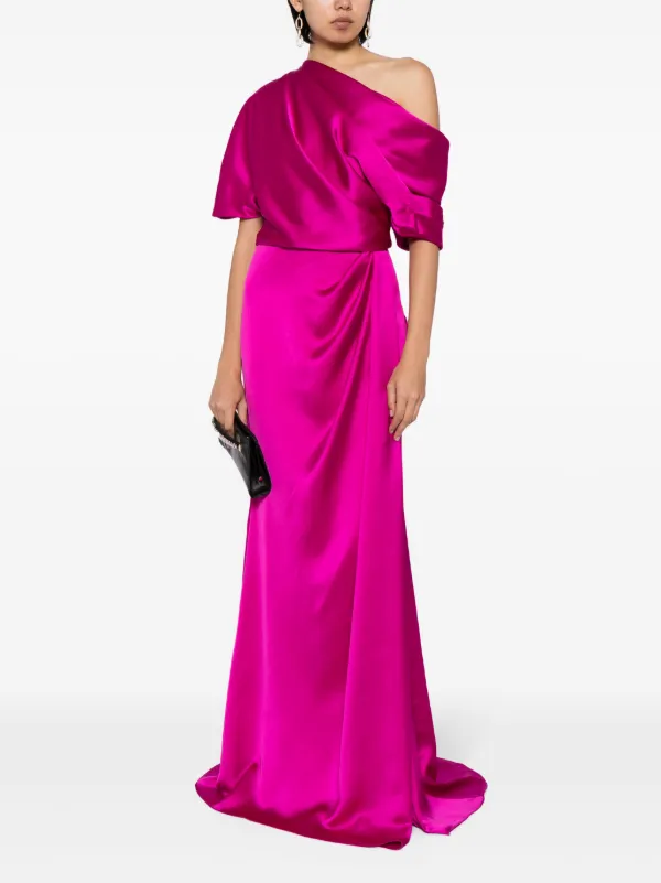 Amsale Vestido De Fiesta Con Hombros Descubiertos Morado