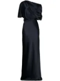 Amsale off-shoulder draped-detail gown - Blue