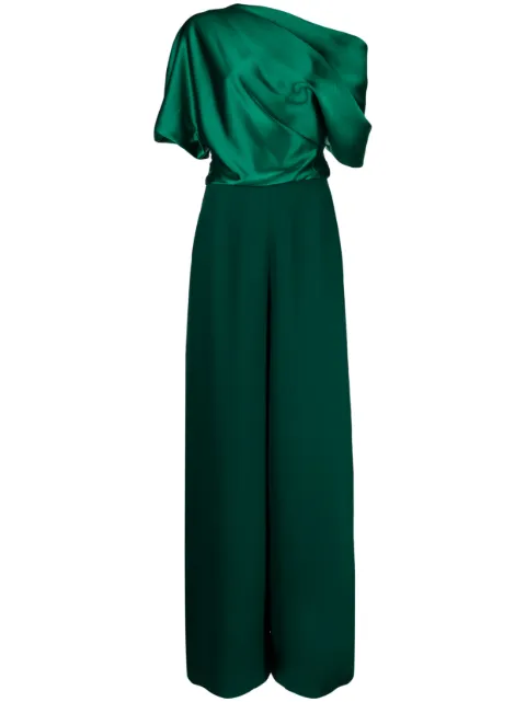 Amsale off-shoulder wide-leg jumpsuit