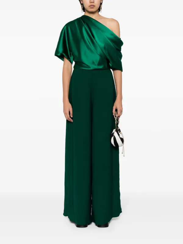 Amsale off-shoulder wide-leg Jumpsuit - Farfetch