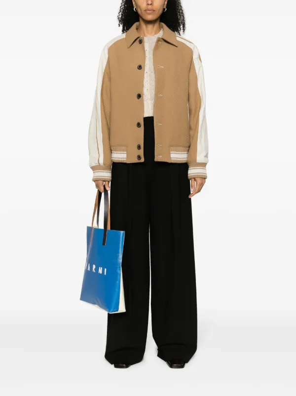 Ader Error button-down Ribbed Bomber Jacket | Neutrals