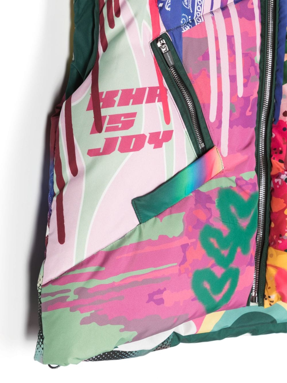 Khrisjoy Kids Bodywarmer met graffiti-print Groen