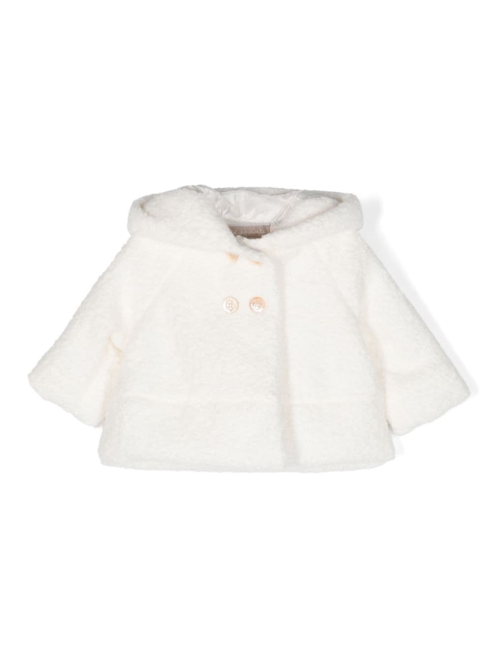 La Stupenderia faux-shearling hooded coat - Bianco