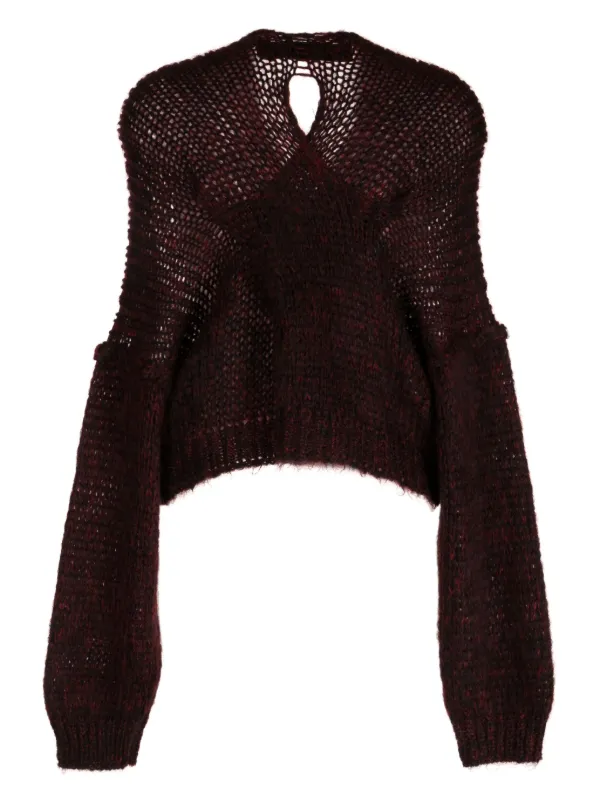 Isabel Benenato オープンニット Vネックセーター | レッド | FARFETCH JP